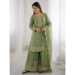 Picture of Silk Dark Olive Green Readymade Salwar Kameez