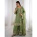 Picture of Silk Dark Olive Green Readymade Salwar Kameez