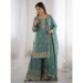 Picture of Bewitching Silk Steel Blue Readymade Salwar Kameez