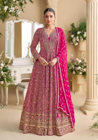 Picture of Appealing Georgette Hot Pink Anarkali Salwar Kameez