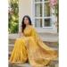 Picture of Good Looking Cotton & Linen Golden Rod Saree