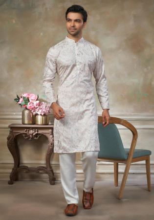 Picture of Taking Silk White Kurtas