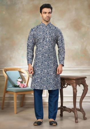 Picture of Good Looking Silk Grey Kurtas