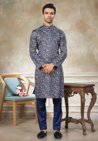 Picture of Ideal Silk Navy Blue Kurtas