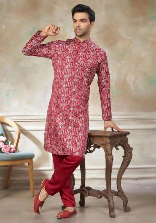 Picture of Ravishing Silk Indian Red Kurtas