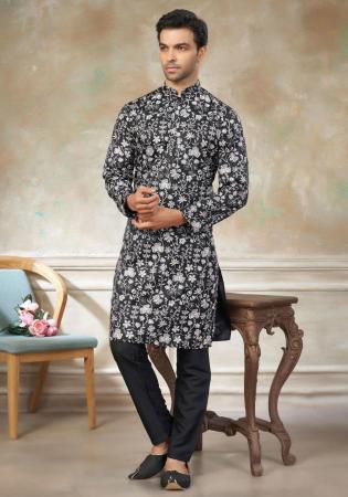 Picture of Sightly Silk Black Kurtas