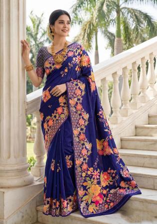 Picture of Gorgeous Silk Midnight Blue Saree