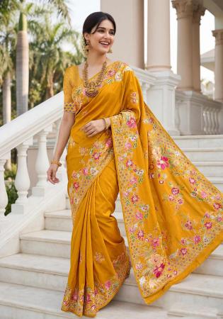 Picture of Wonderful Silk Dark Golden Rod Saree