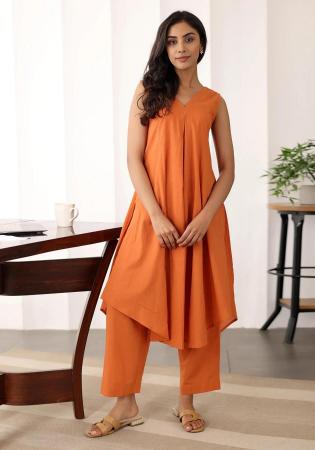 Picture of Alluring Cotton Tomato Readymade Gown