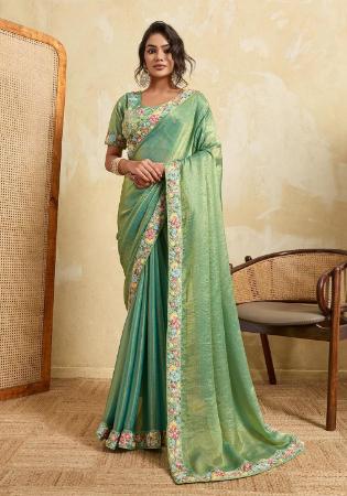 Picture of Exquisite Chiffon Dark Sea Green Saree