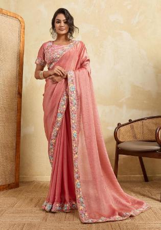 Picture of Wonderful Chiffon Pink Saree