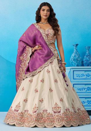 Picture of Stunning Silk Tan Lehenga Choli