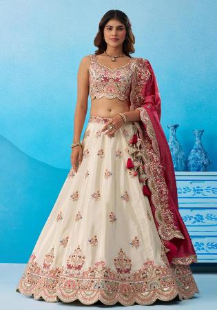 Picture of Delightful Silk Tan Lehenga Choli