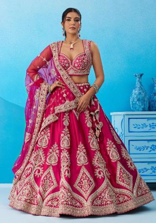 Picture of Bewitching Silk Hot Pink Lehenga Choli