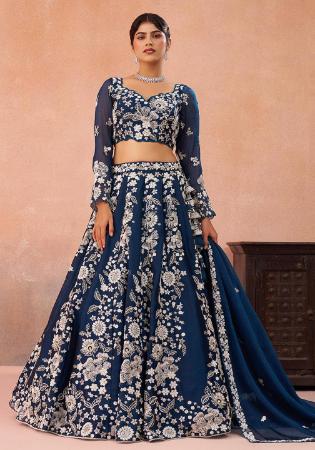 Picture of Ideal Silk Midnight Blue Lehenga Choli