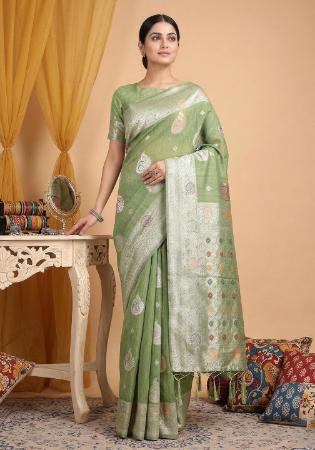 Picture of Marvelous Cotton & Linen Tan Saree